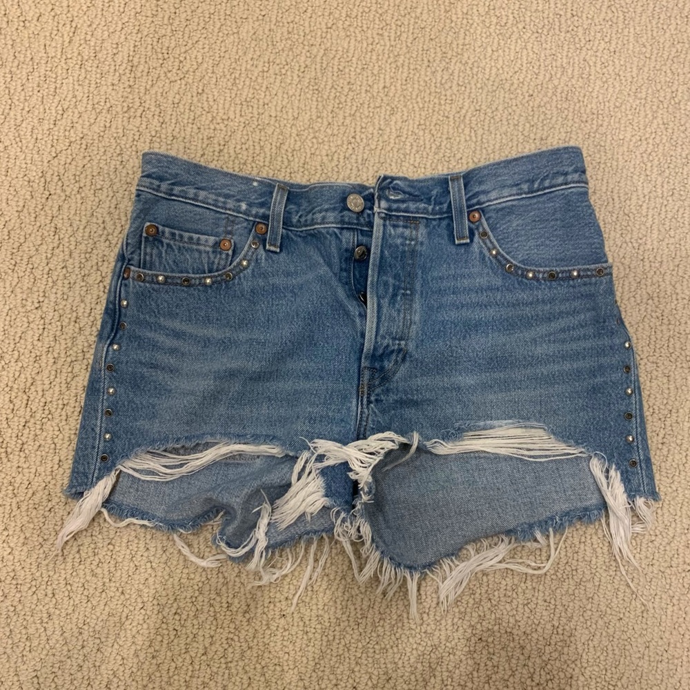 Levi’s Studded 501 High Rise Jean Shorts